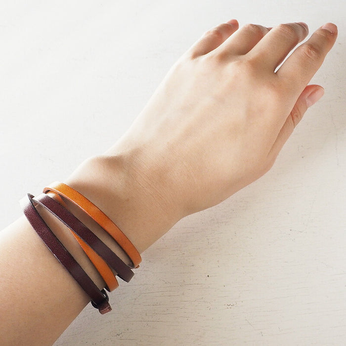 3色】 vie（ヴィー） 栃木レザー 5mm幅 付け替え 2重巻き 替えベルト