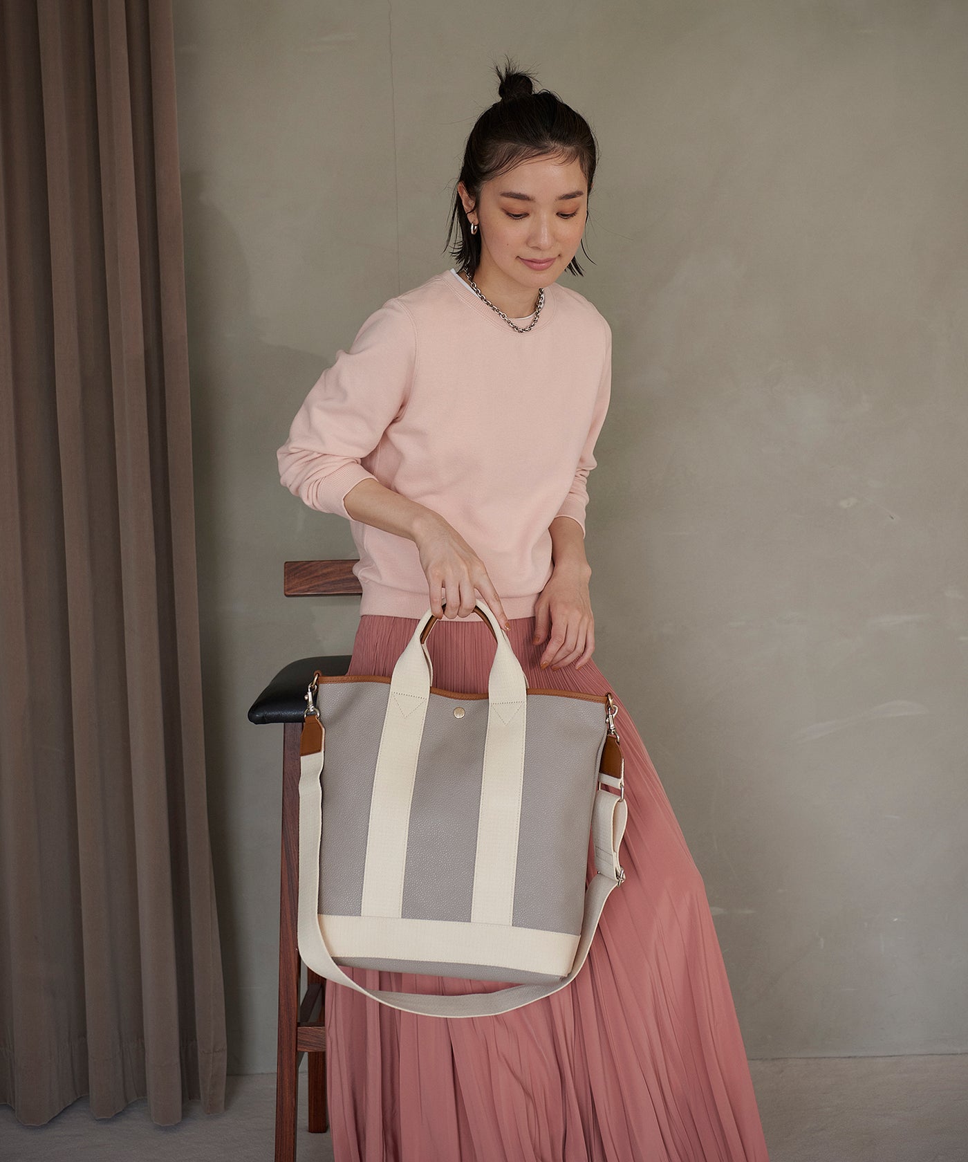 SCOTCH GRAIN スコッチグレイン 縦型トート バッグ L（ショルダー付き