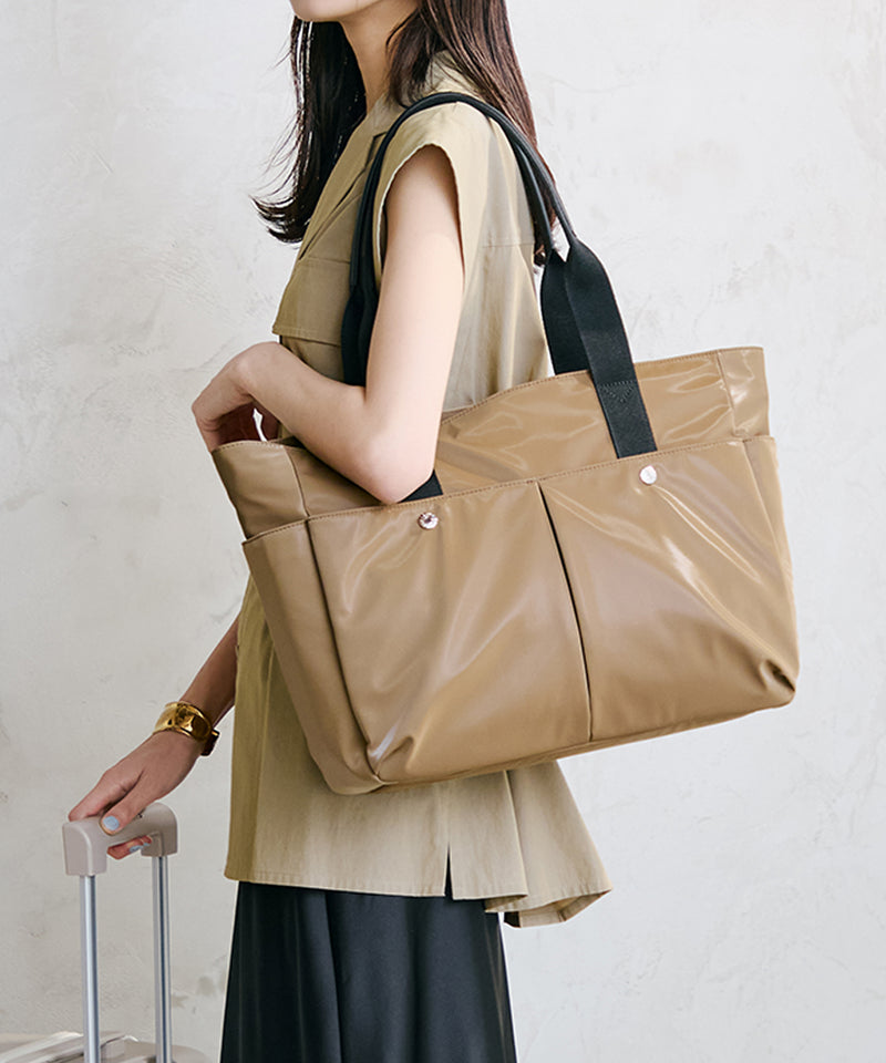 Train 防水ポリエステル ビッグ トートバッグ / 8ポケット/ キャリー