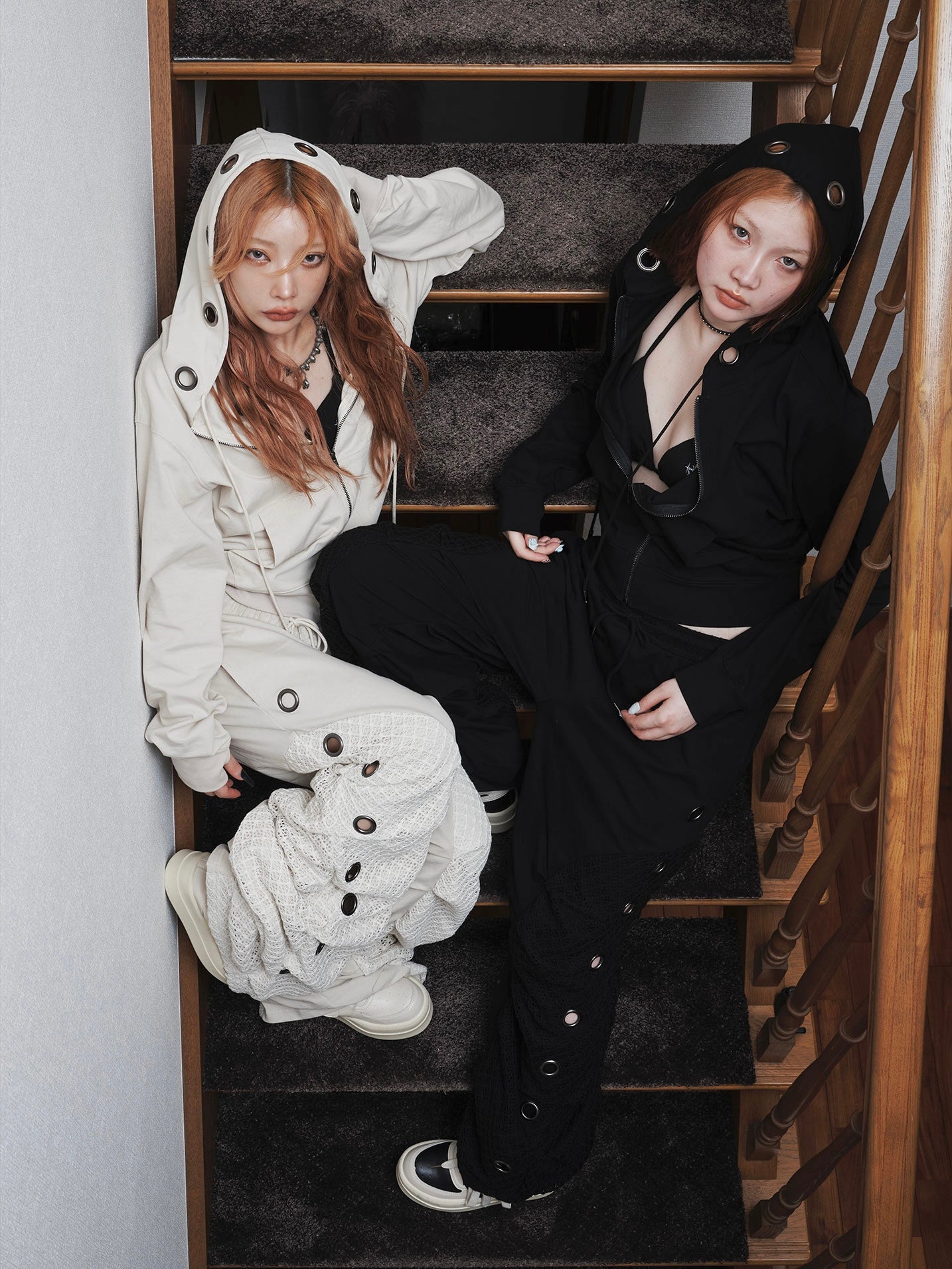 culttokyo | ボリュームアイレットパンツ 黒い