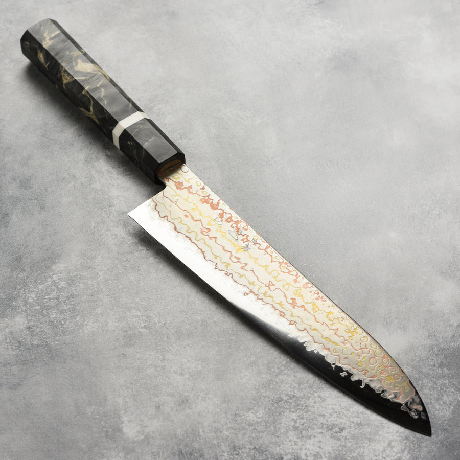 Hatsukokoro Hayabusa Rainbow Damascus Gyuto, 210mm (8.25