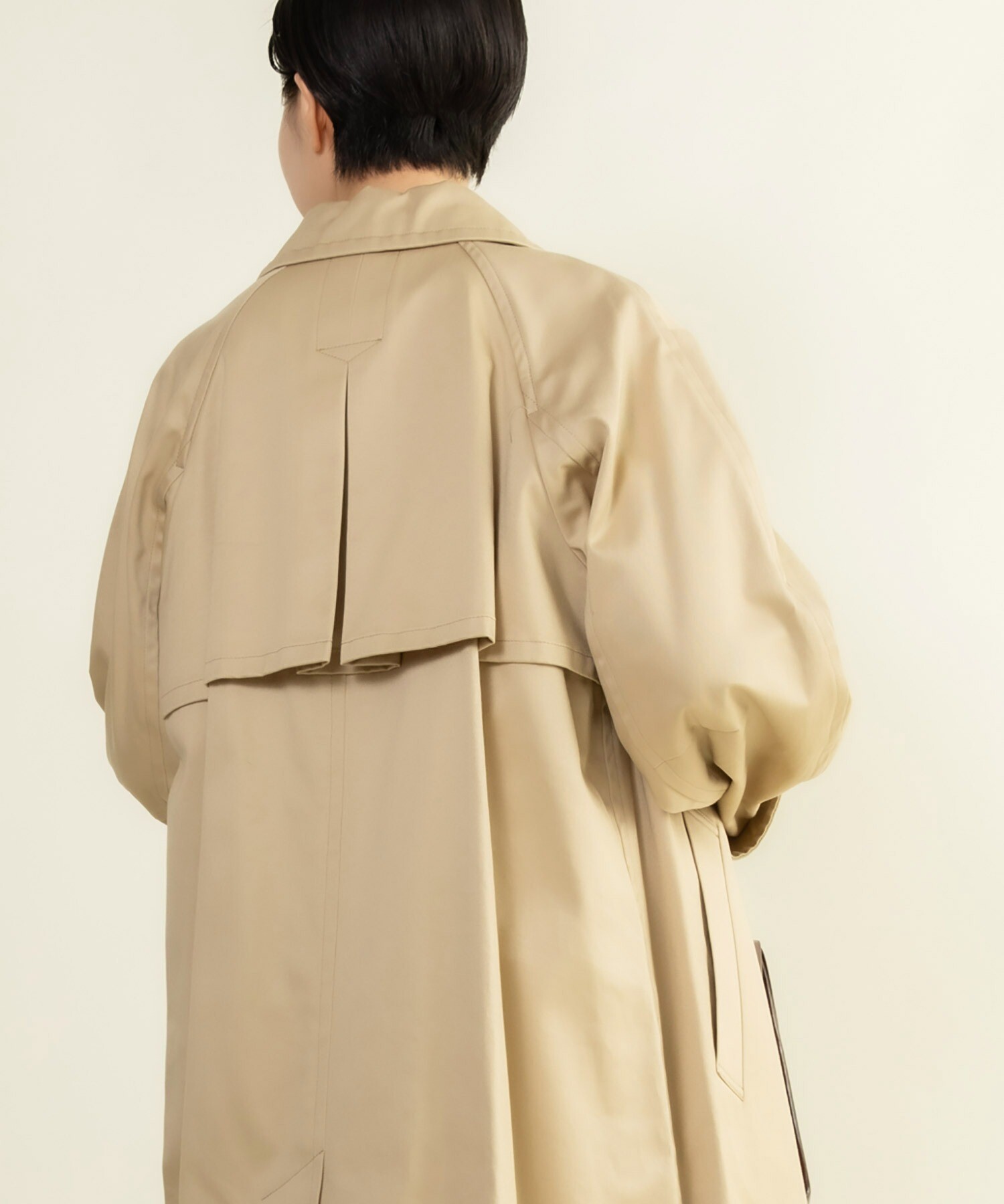 AMBIDEX Store 高密度ウエポン ボリューム袖ステンカラーコート(F