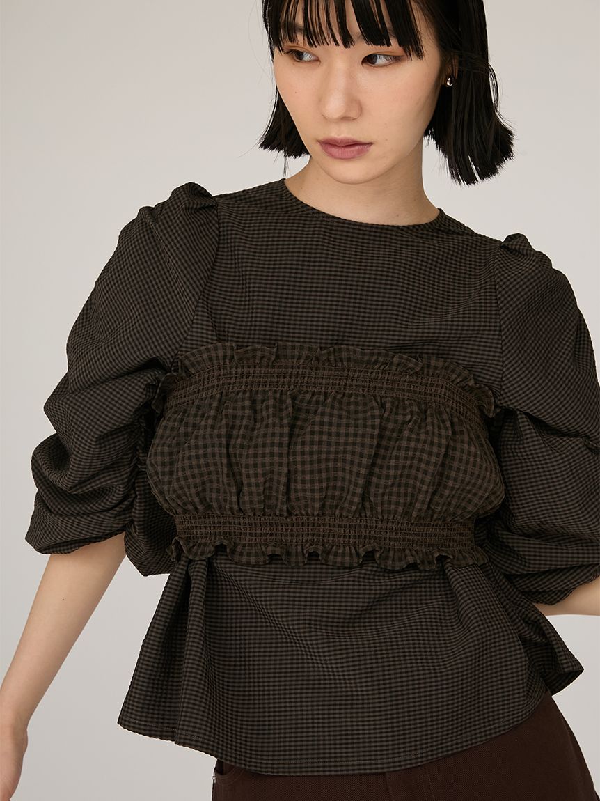 WEB限定カラー】ギンガムチェック2ピースブラウス(シャツ・ブラウス