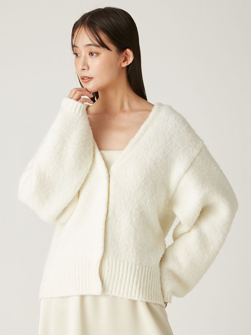 カーデセットリボンショルダーワンピース(マキシ・ロングワンピース