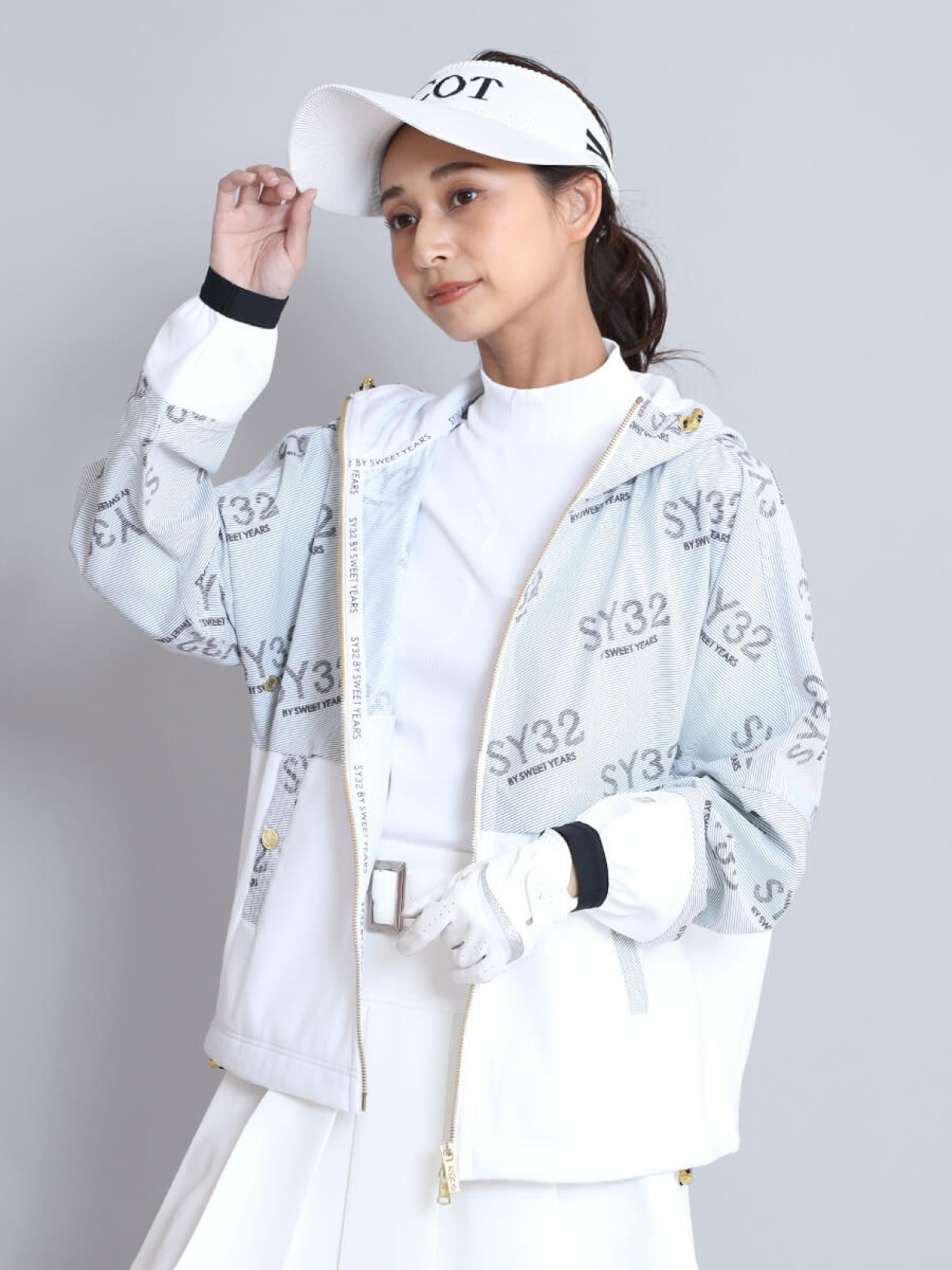 SY32 by SWEET YEARS] STRETCH GRAPHIC COMBI JACKET - SY 32 by SWEET