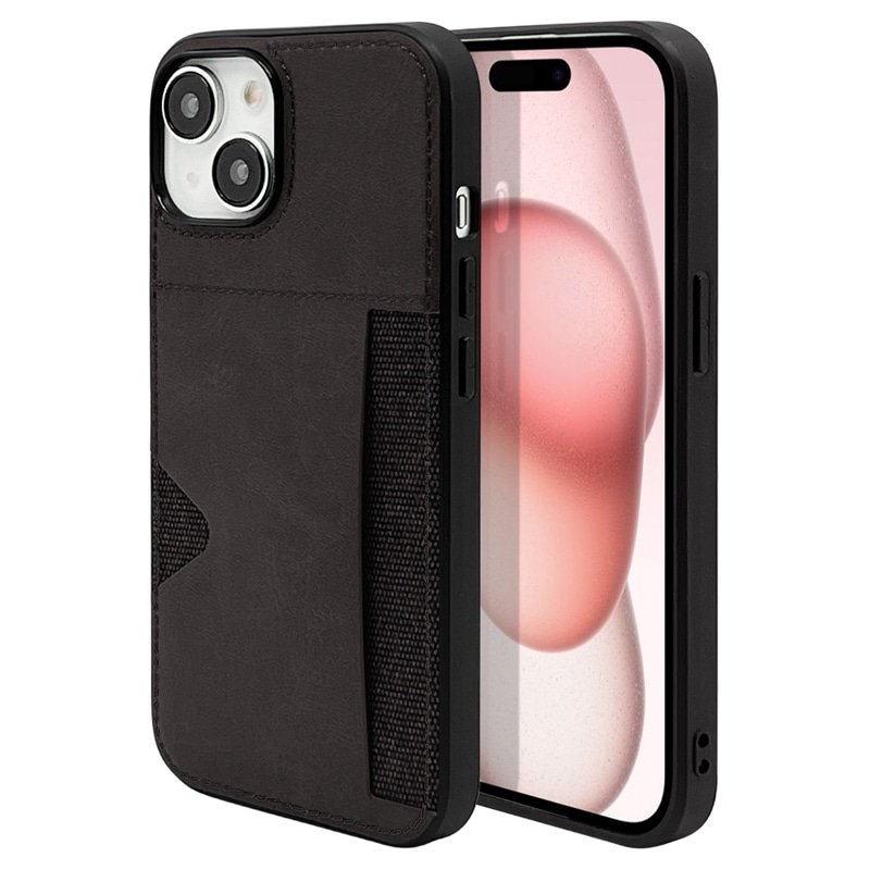 iPhone15対応 カードポケット付きバンパーケース（ブラック