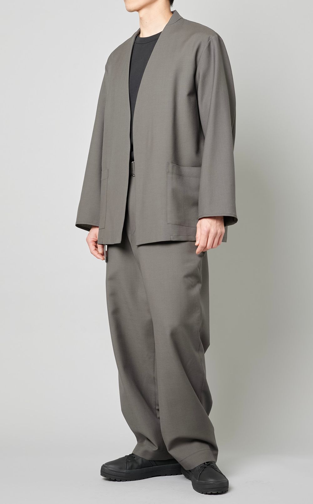 marka｜ウールトロVノーカラージャケット