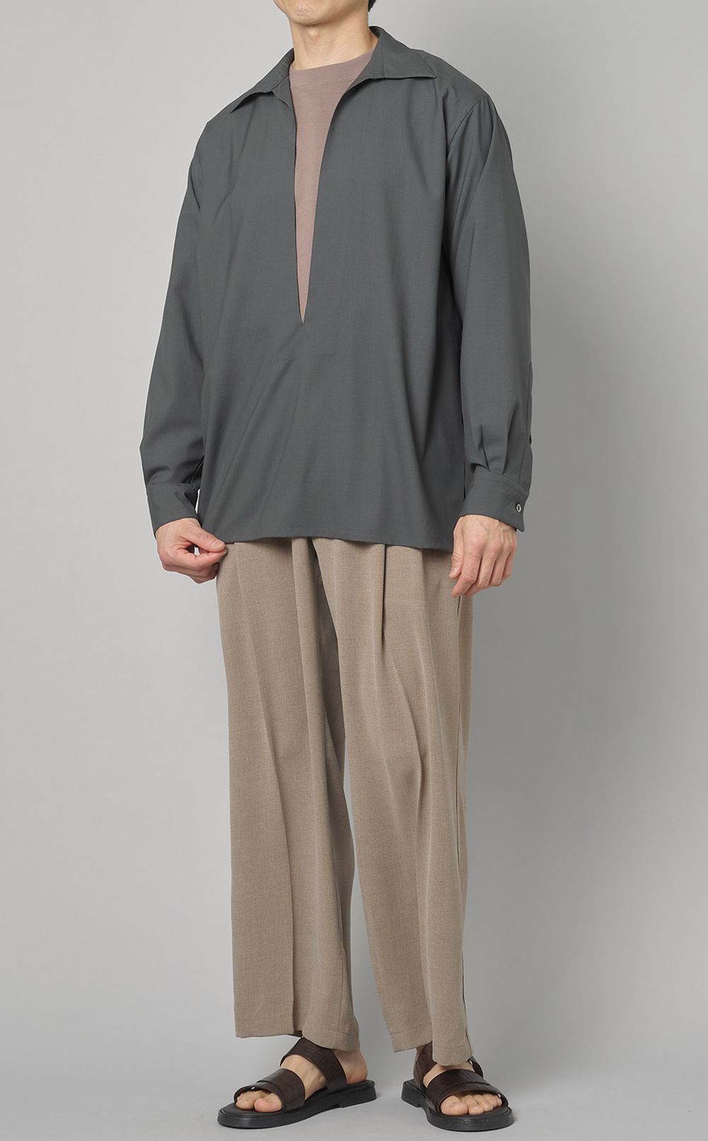 MARKAWARE｜サマーウールプルオーバーシャツ