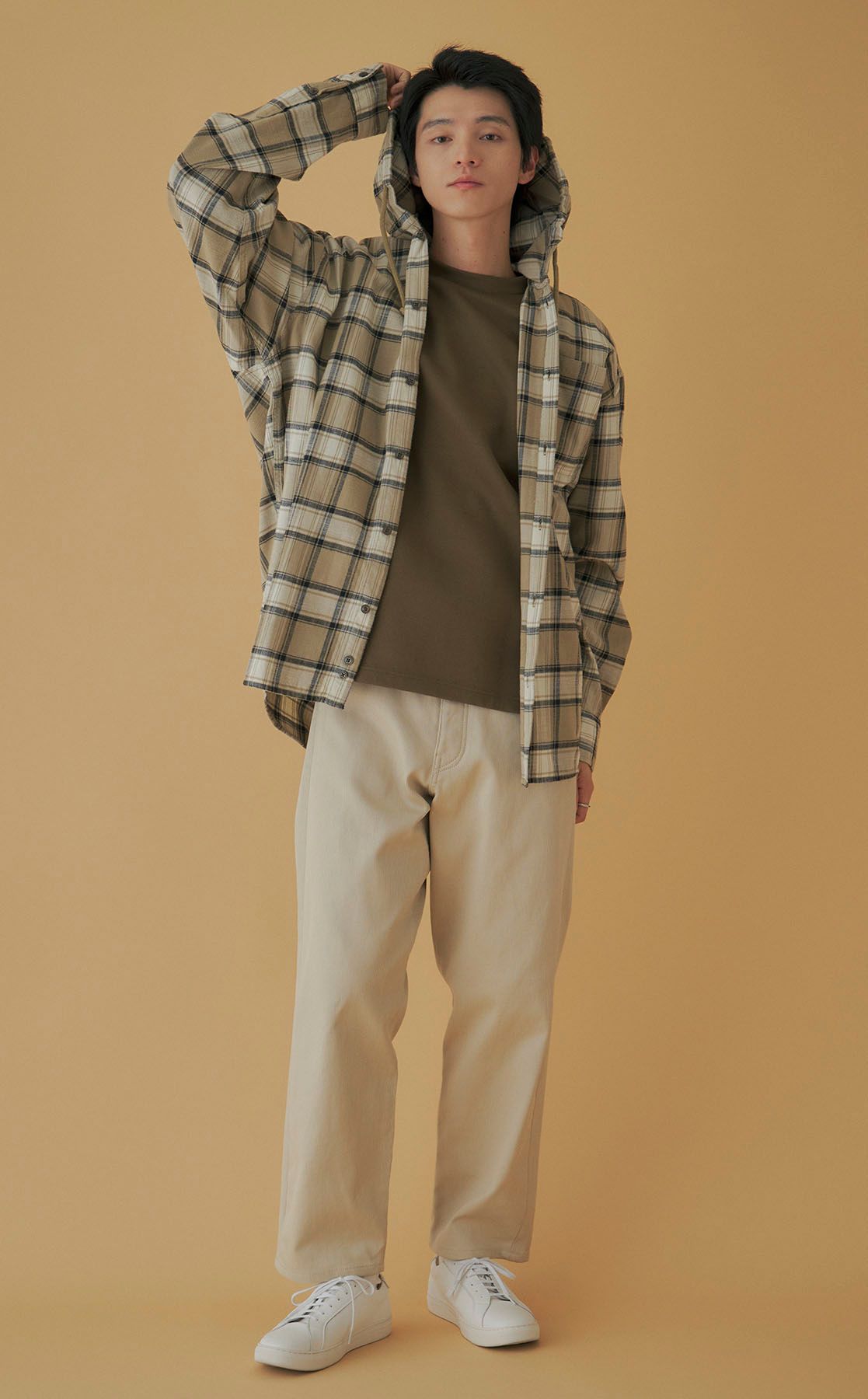 DIESEL｜チェックフーディシャツ