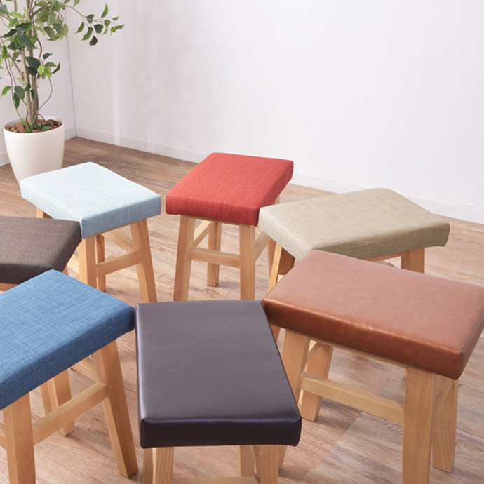 g1001164]【幅36cm】Bambi 木製レザースツール チェア | 家具