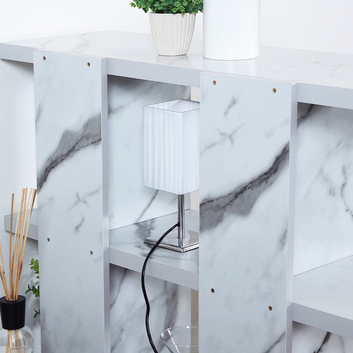 オープンシェルフ4段大理石柄幅90cm×奥行31cm×高さ108.5cm