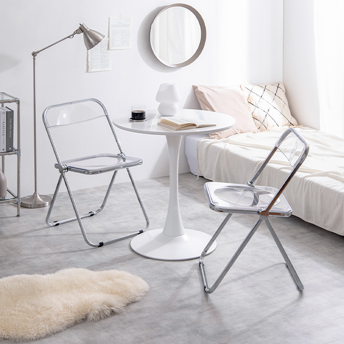 g116010]【単品】Glace 折りたたみクリアチェア チェア | 家具