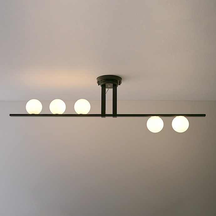 g37322]【幅120cm】Sphere 球状ランプ5灯付きシーリングライト 引掛け