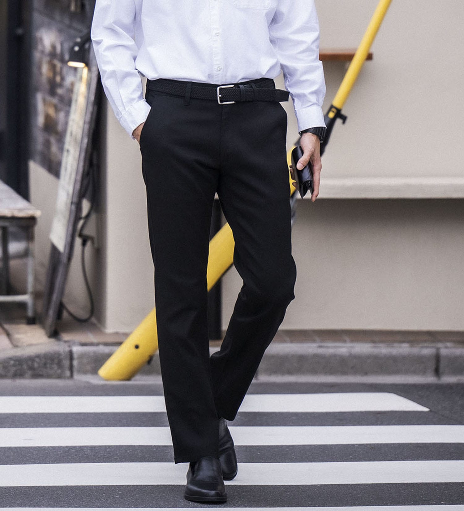 試着対象】ハタラクロ メンズ チノパンツ スラックス ストレッチ