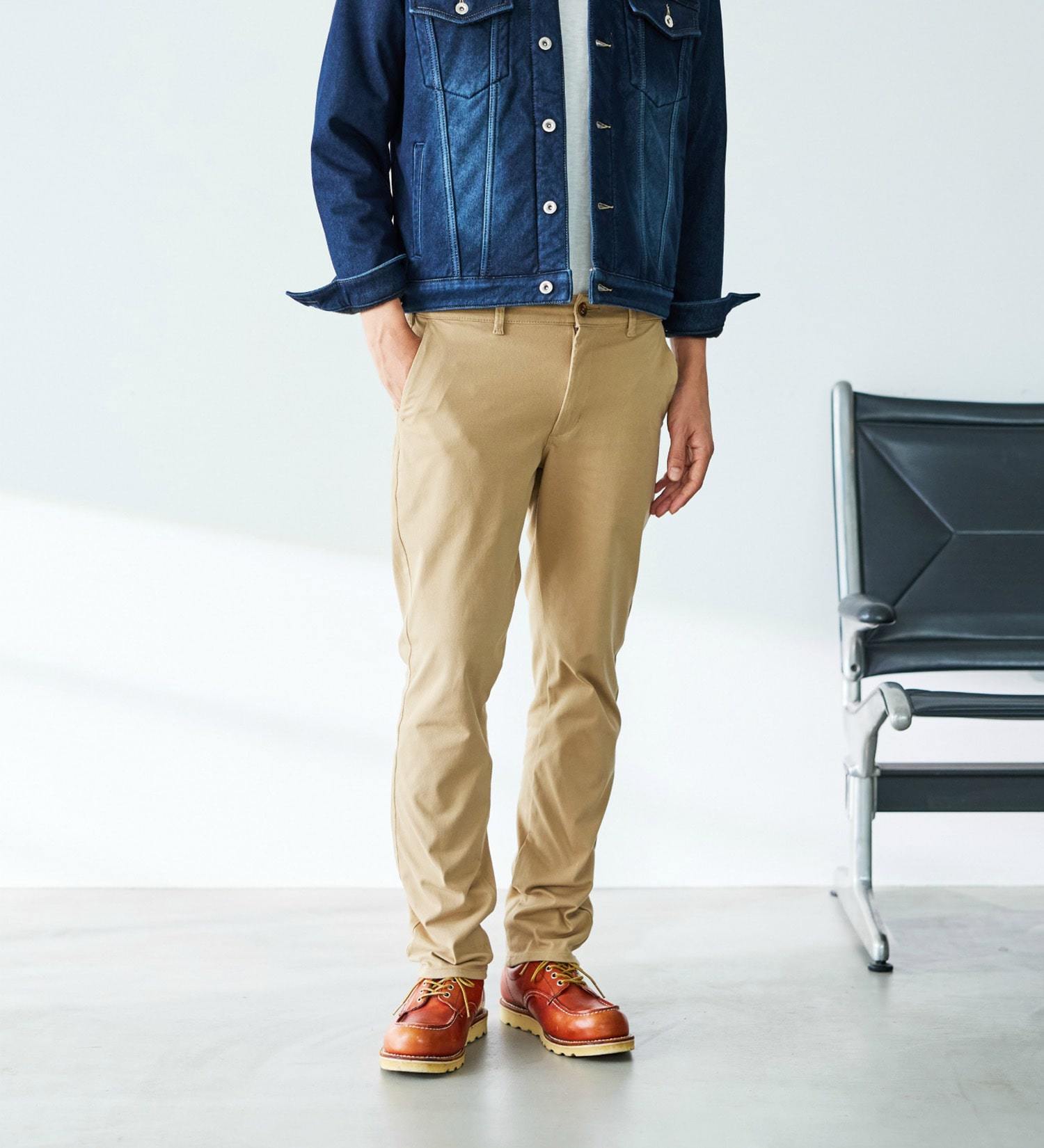 試着対象】【裾上げ無料】ジャージーズ チノ ストレート ニット素材