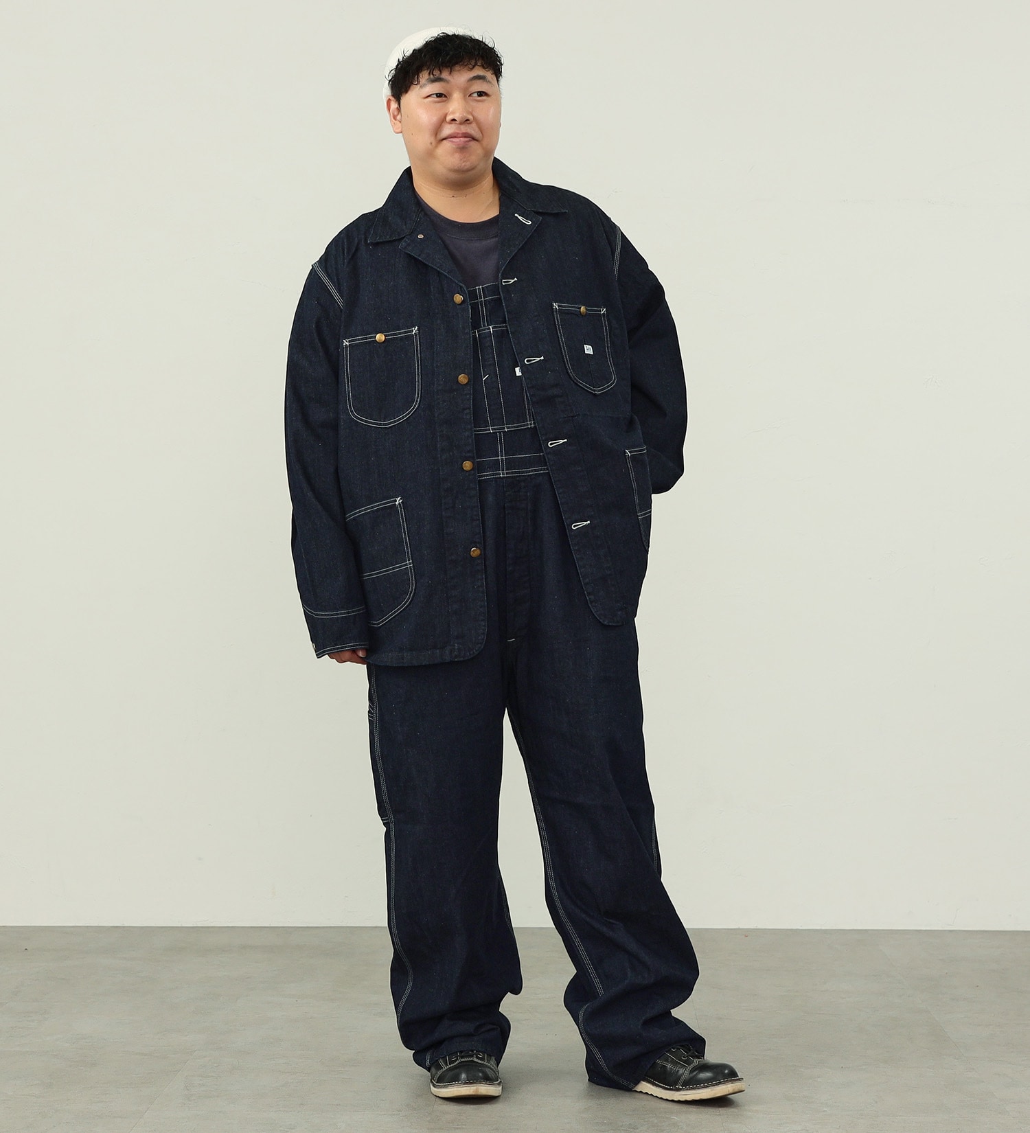 W32 At last&co 171 ペインターパンツデニム カバーオール ペインター