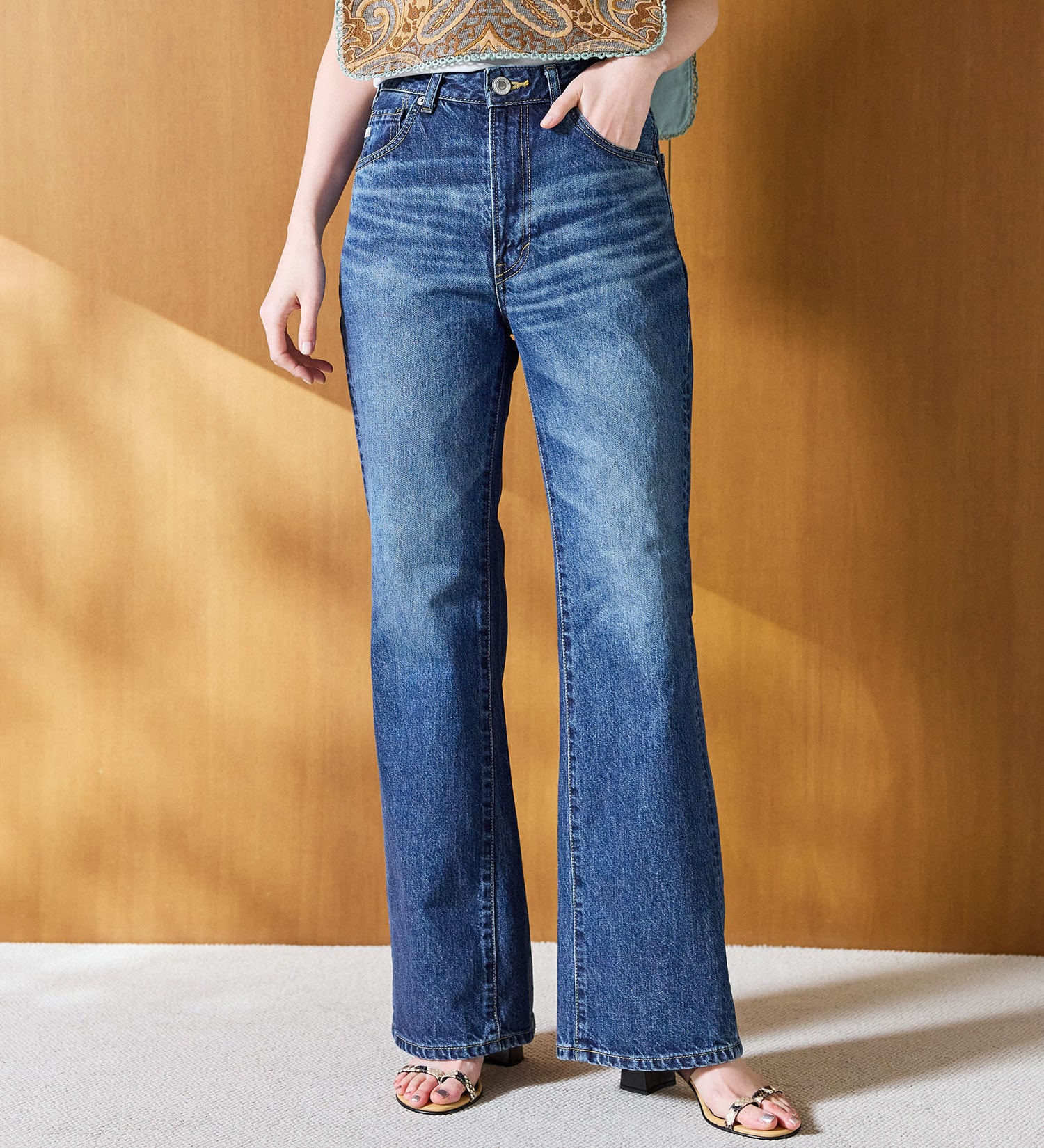 試着対象】SOMETHING LISA ヴィンテージフレアデニムパンツ|SOMETHING