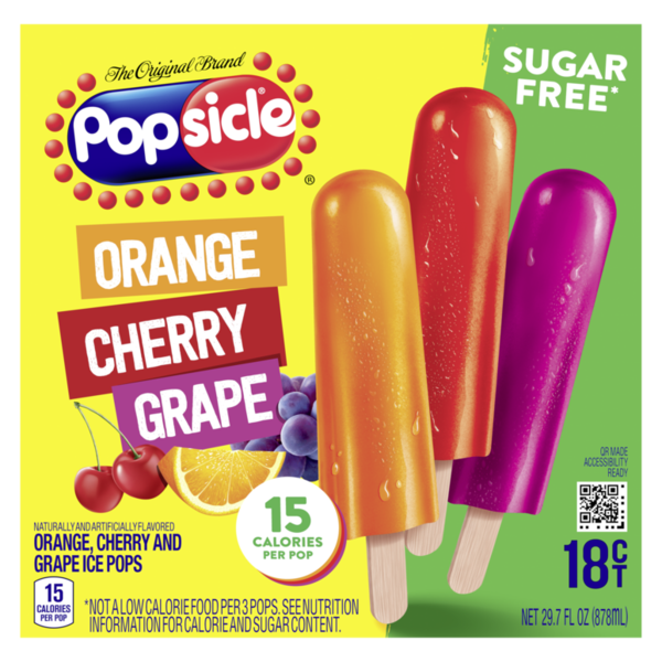 Popsicle Sugar Free Orange Cherry Grape Ice Pops Same-Day Delivery