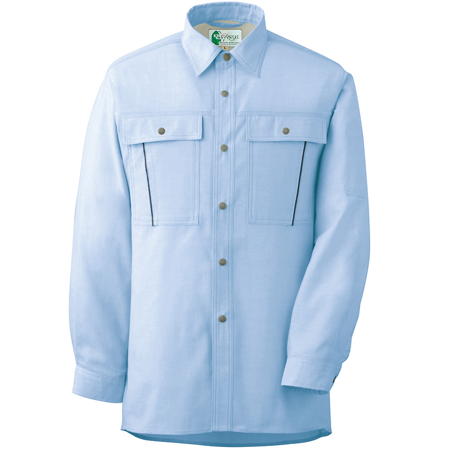 男女ペア長袖シャツ RC－S2603上 ブルー| 作業服・作業着