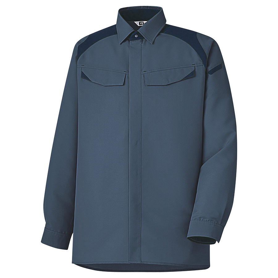 男女共用 シャツ GS2723上 ブルーグレー | 【ミドリ安全】公式通販