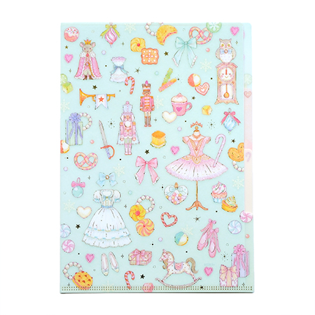 バレエ・ダンス用品のミルバ / CF15675 クリアファイルA4 3ポケット