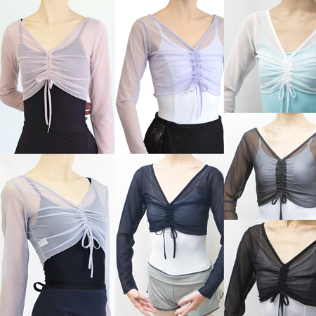 バレエ・ダンス用品のミルバ / BD1355 メッシュ長袖トップス