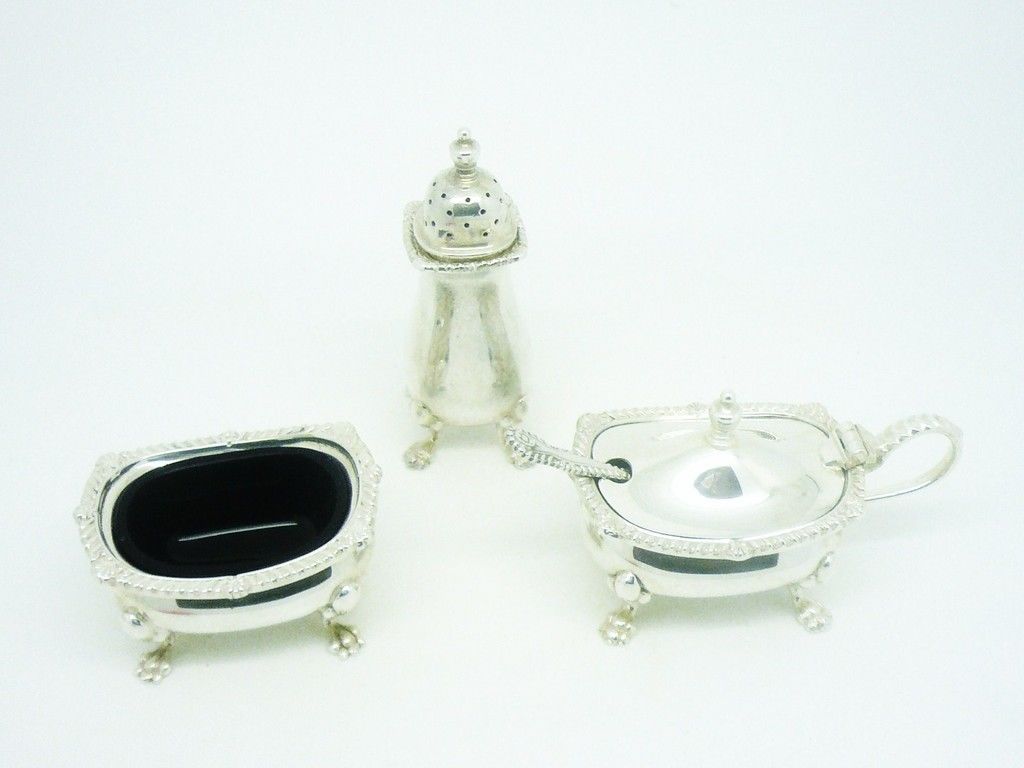Silver Plate Condiment Set, Mappin & Webb - Dart Silver Ltd
