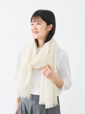 カシミヤシルクエアリーストール/エクリュ | Factelier (ファクトリエ)