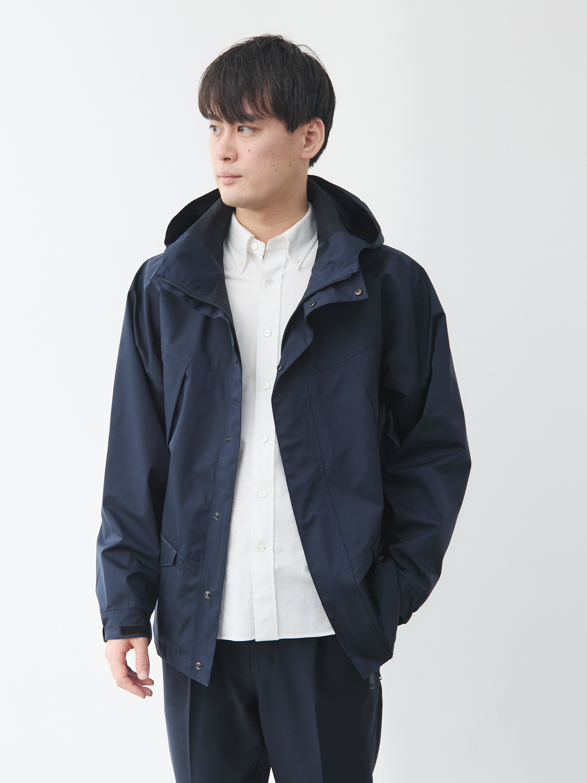 超高密度ナイロンのウォータープルーフマウンテンパーカー/ネイビー