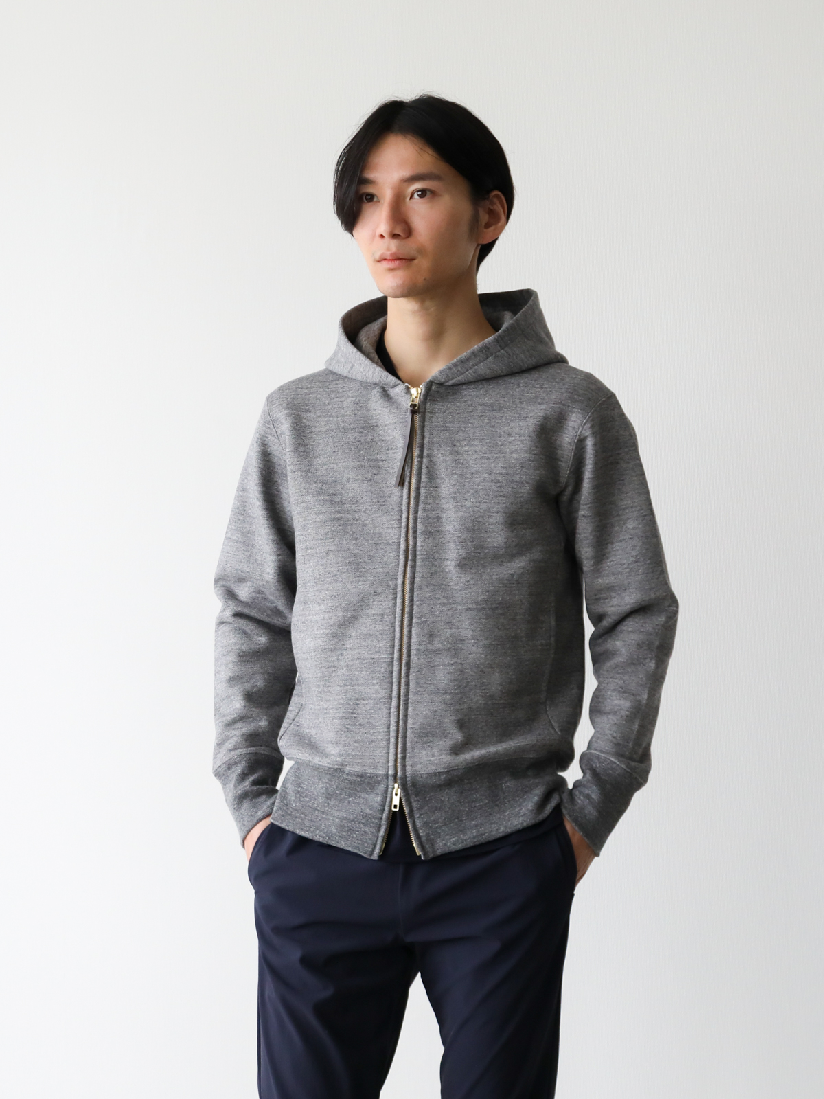 超高密度ジップアップパーカー/スマートスタイル/グレー | Factelier