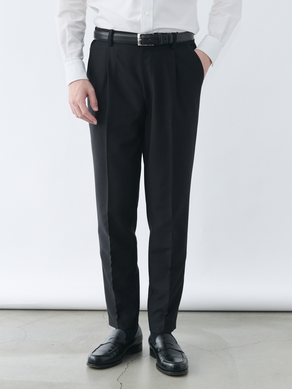 デイリーウォッシャブルパンツ/レギュラーフィット/ブラック