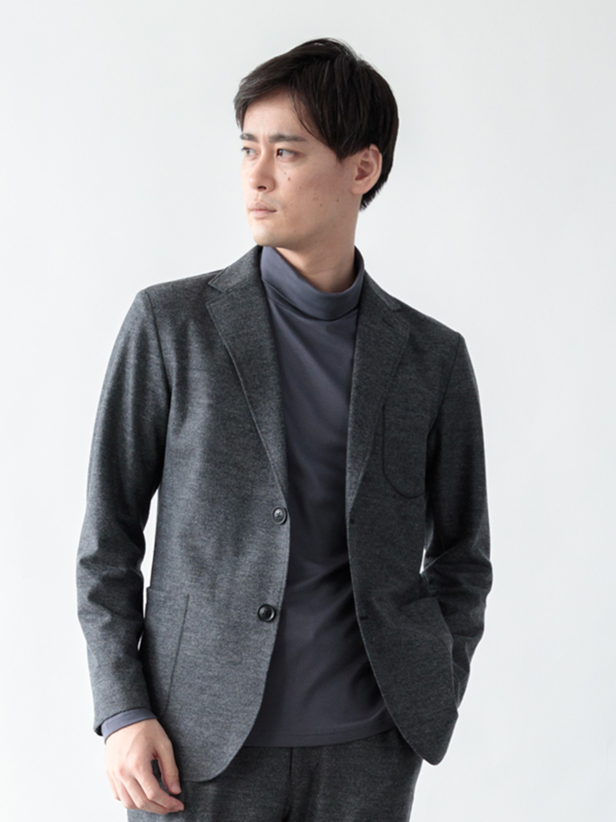 ウールバランサーキュラージャケット/ウォッシャブル/チャコールグレー