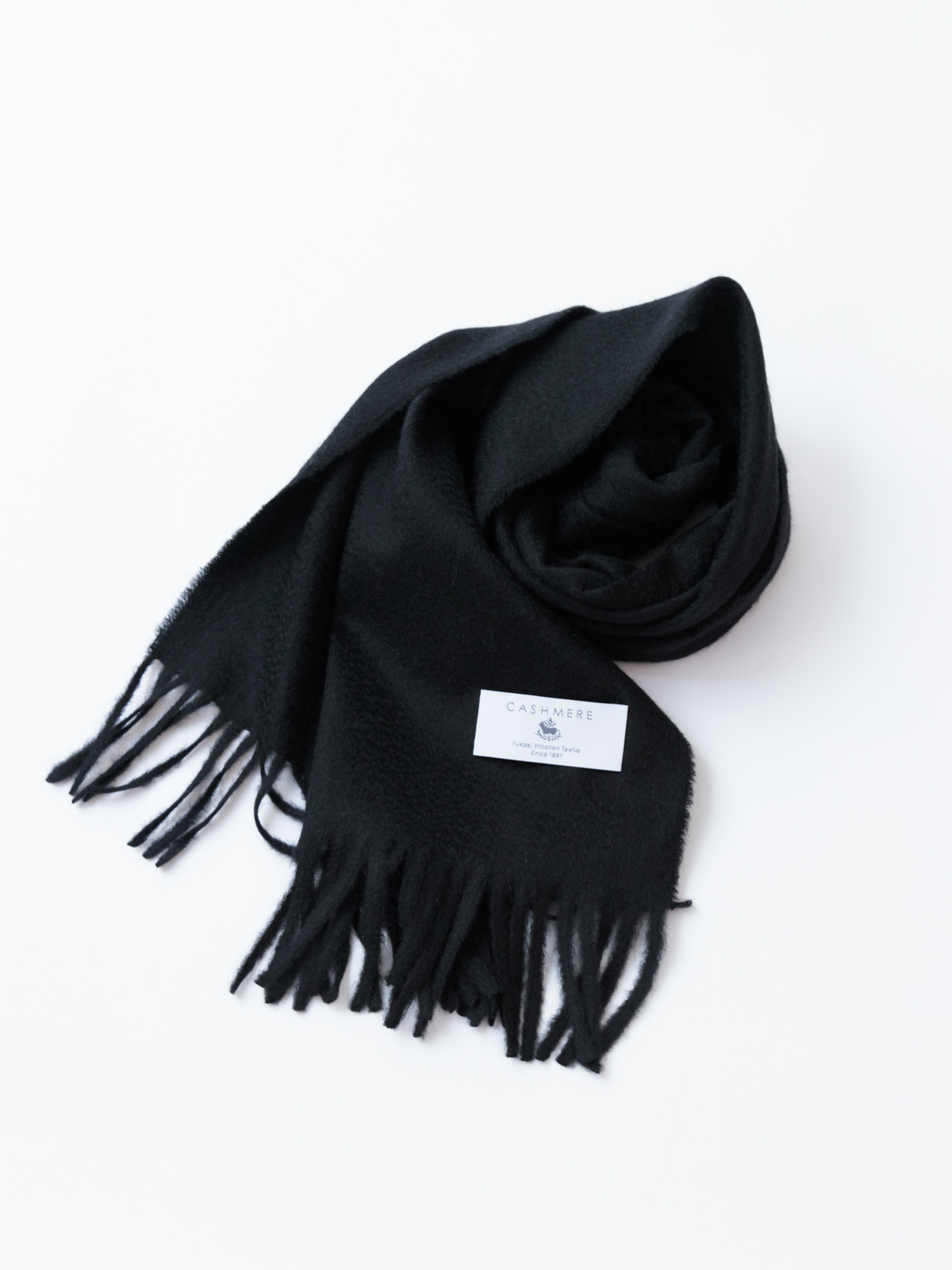 Melty Cashmere 100% ウェーブマフラー/ブラック | Factelier