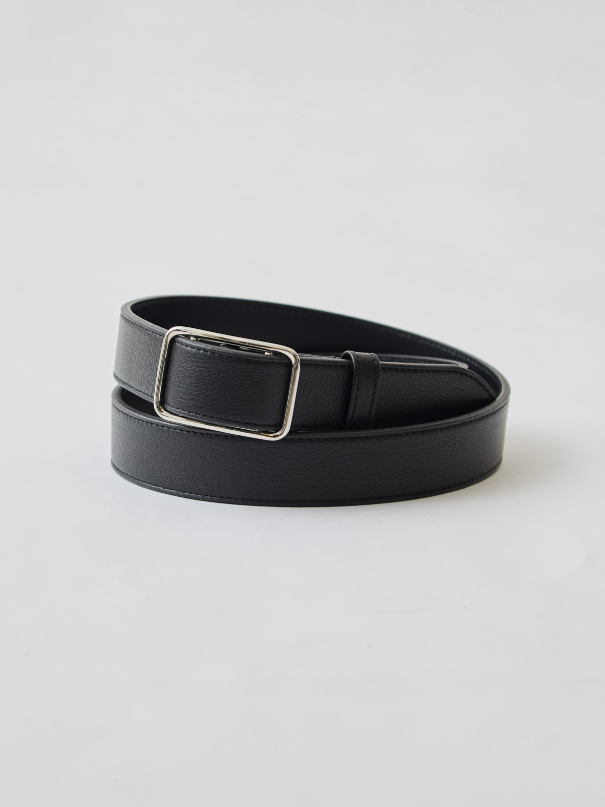 超軽量フレキシブル・レザーベルト/ドレス&カジュアル/ブラック