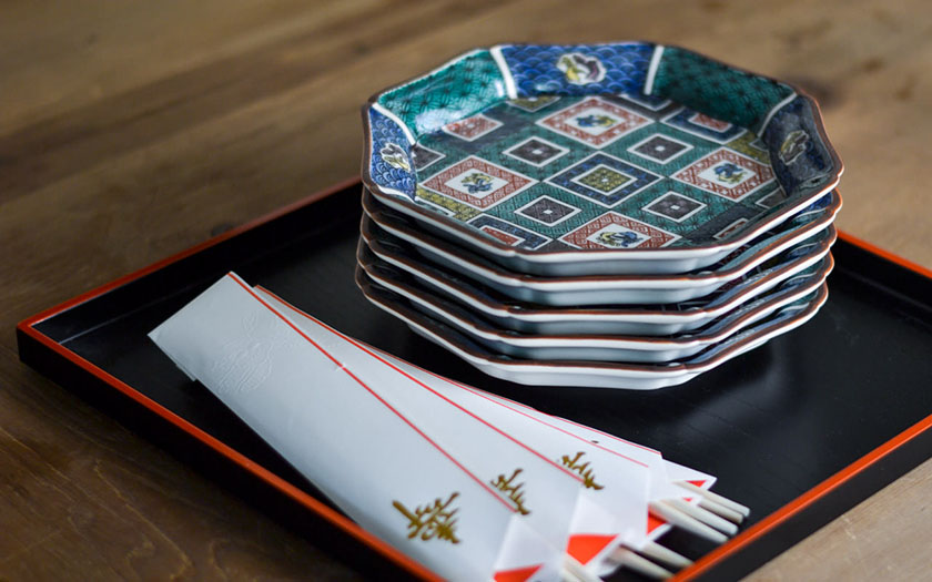 送料無料】 八角皿 石畳の図 5.5号 5枚セット / セット おつまみ 料理