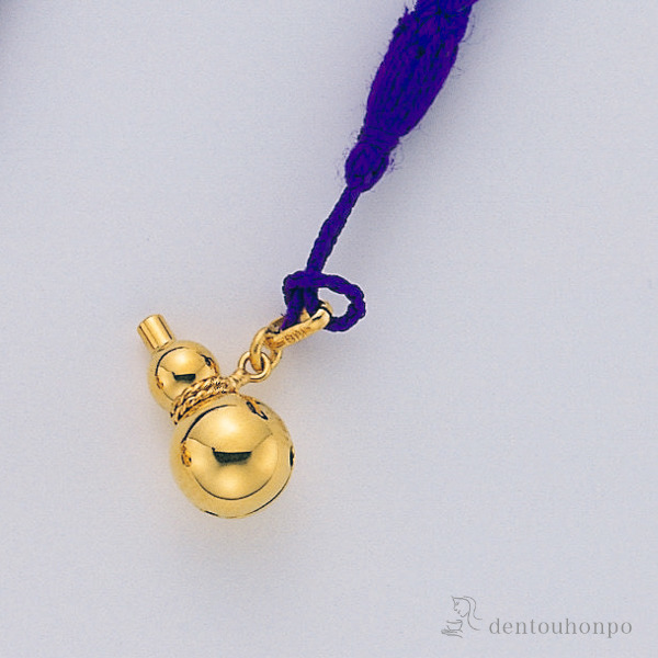 送料無料】 K18 根付 ヒサゴ 小 / ストラップ 美術品 工芸品