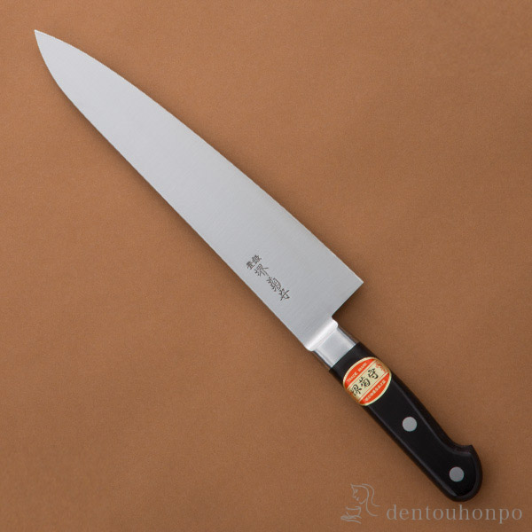 送料無料】 洋包丁 堺菊守 日本鋼（口金付） 牛刀 360mm 1本 名入れ