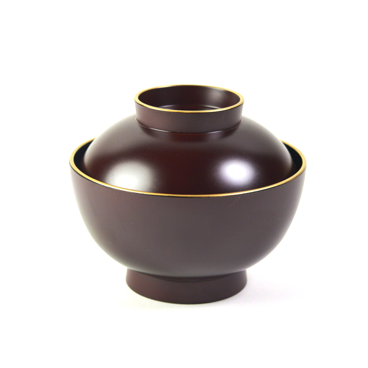 山中漆器 雑煮椀 溜色 金ライン 食洗機対応 レンジ対応 5個セット