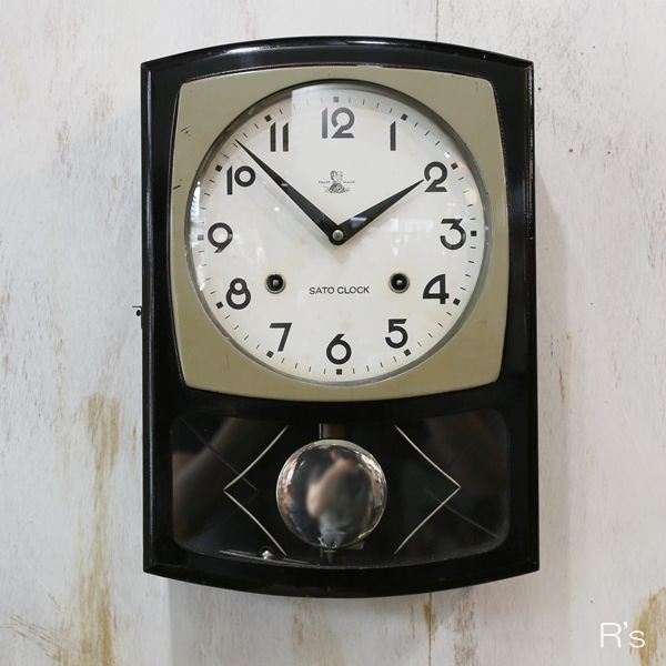 地球鶏印 佐藤時計 アンティーク 振り子時計 掛け時計（店3647