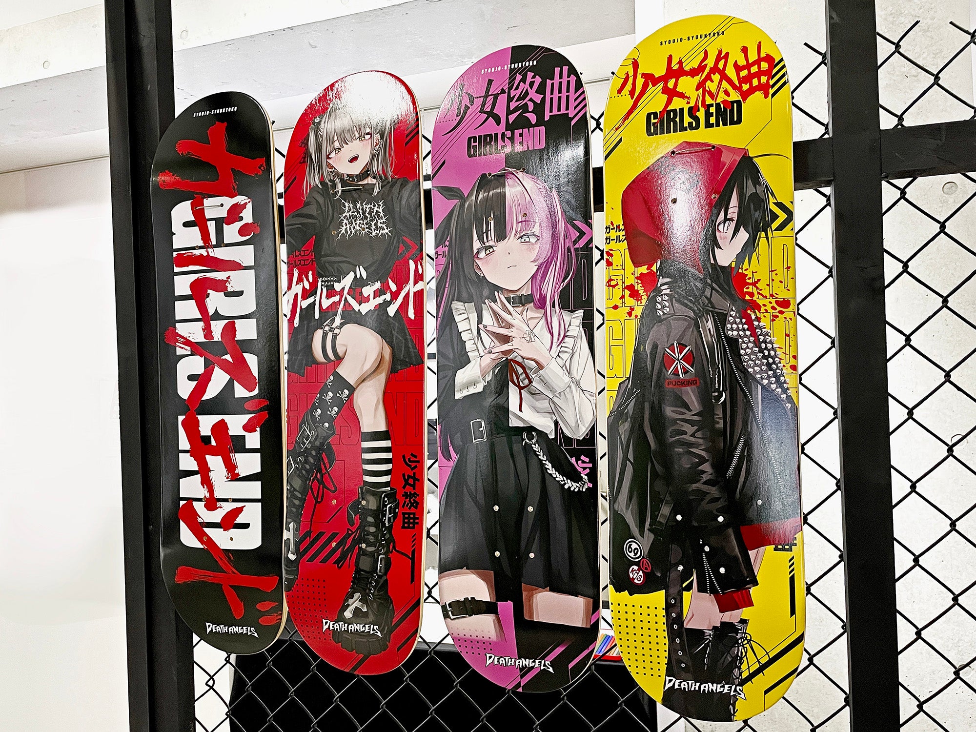 GIRLS END RED SKATEBOARD DECK – DEATH ANGELS