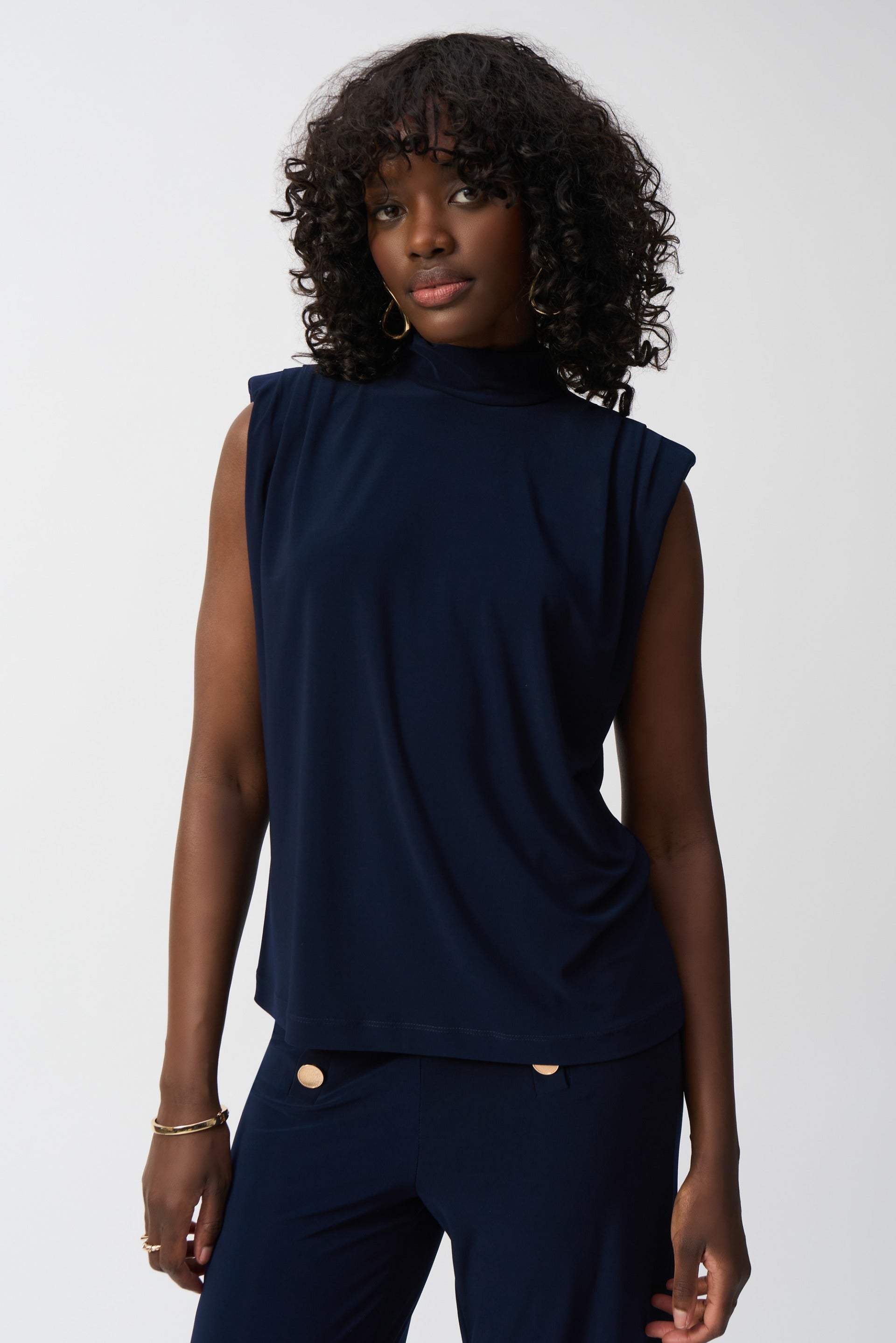 Joseph Ribkoff Midnight Blue Boxy Sleeveless Top Style 251022