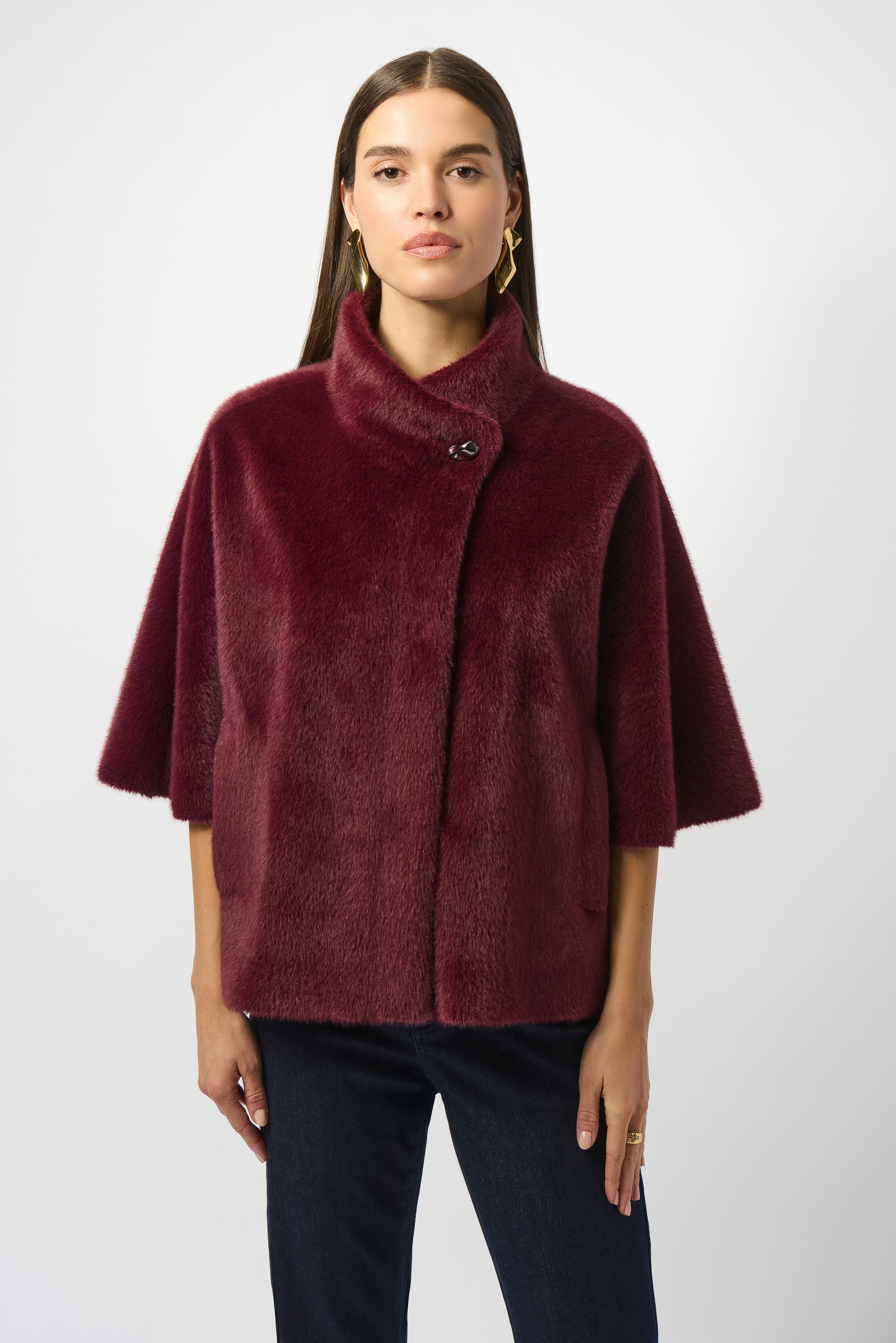 Joseph Ribkoff Bonded Faux Fur Suede Jacket Style 253924 – DECABANA