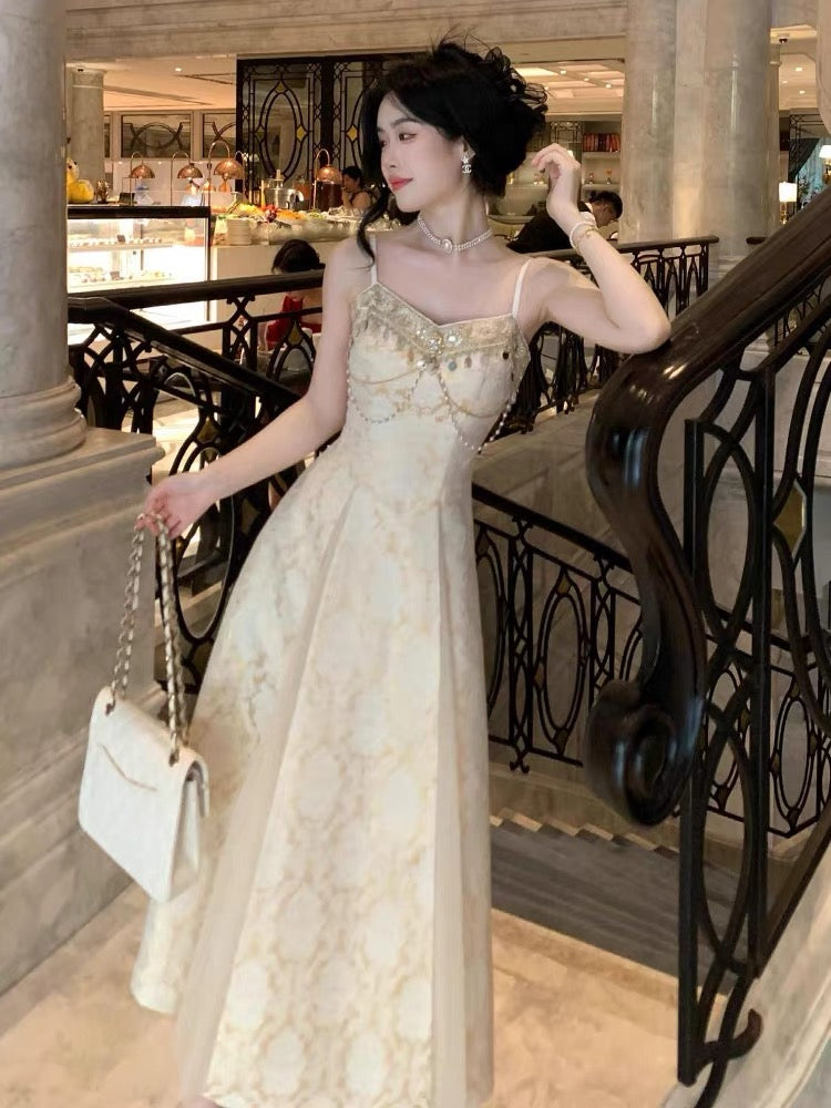 Pearl Baroque Royalcore Dress Pearl Princess Coquette Dress Prom Dress