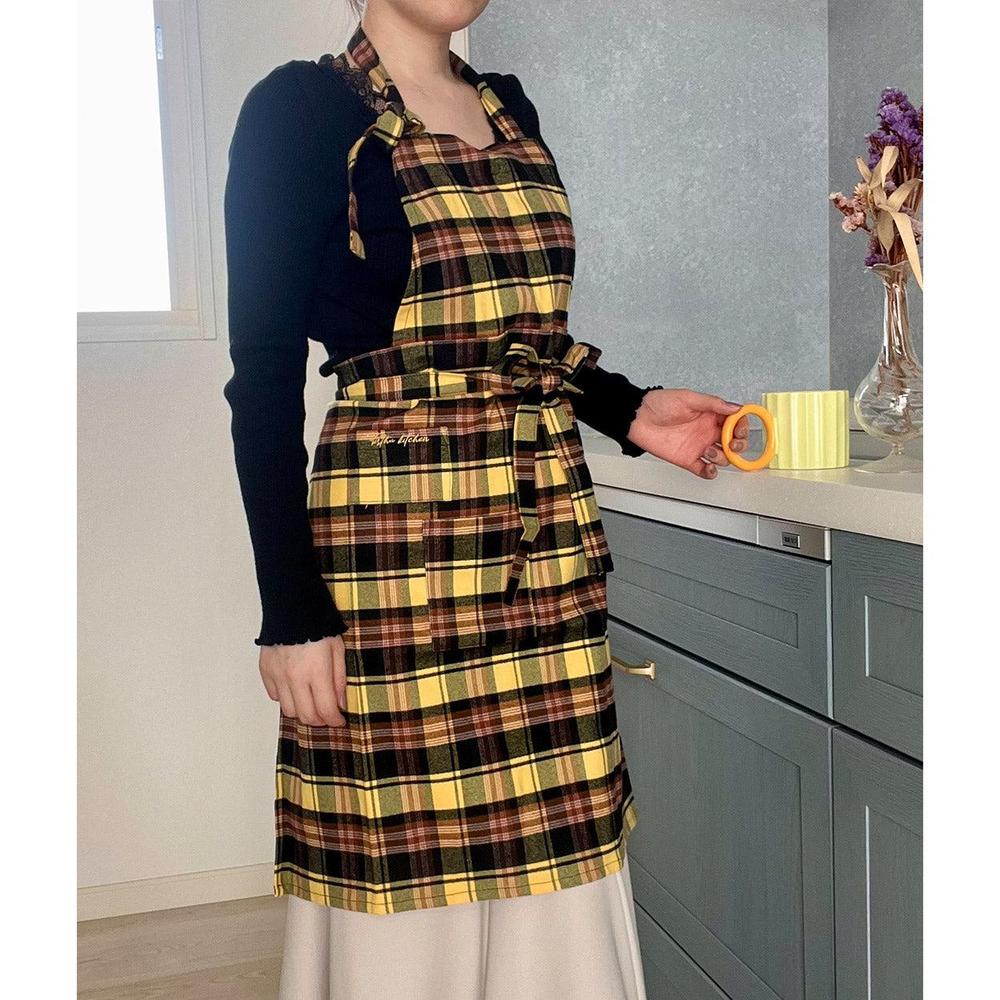 DELISH MALL限定】チェックエプロン×配色マグカップギフトセット