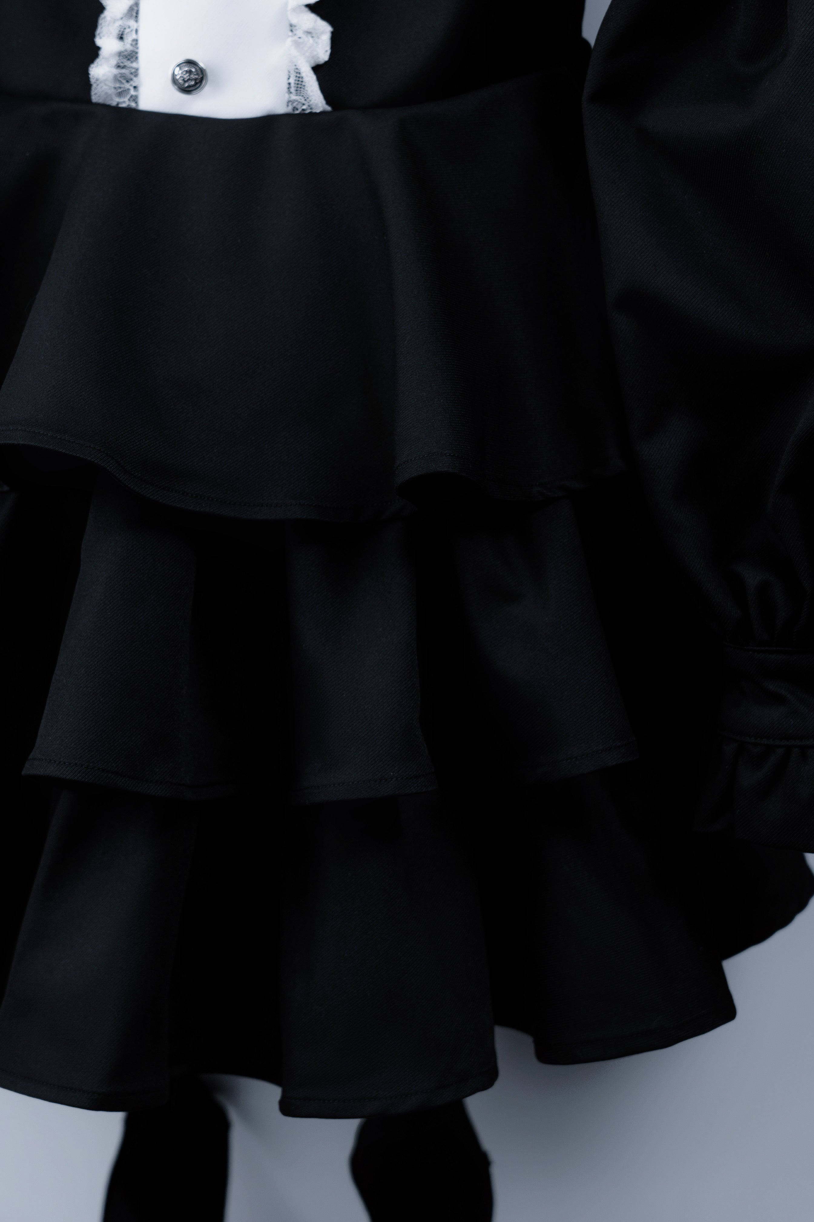 doll ruffle puff one piece black