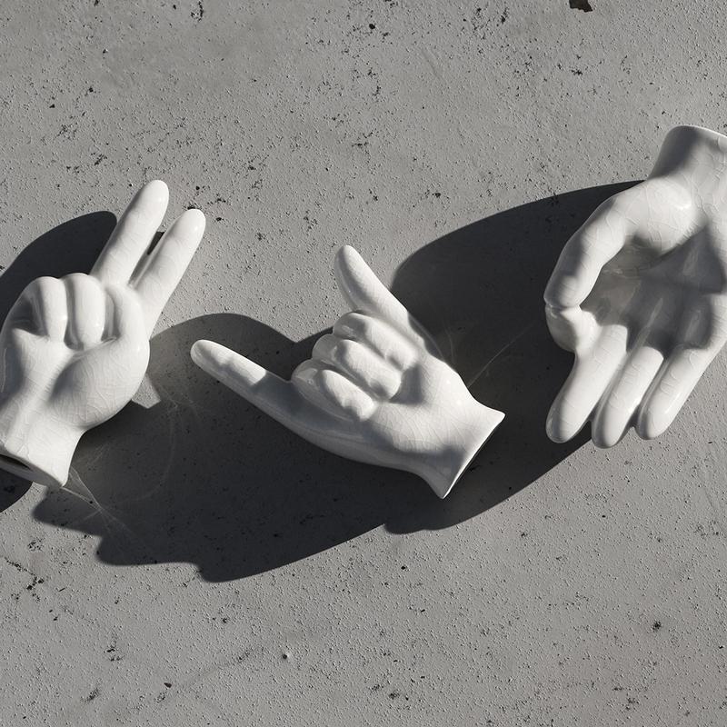 ポーセリン ハンド オブジェ ピース OK ハングル―ス 陶器 オブジェ