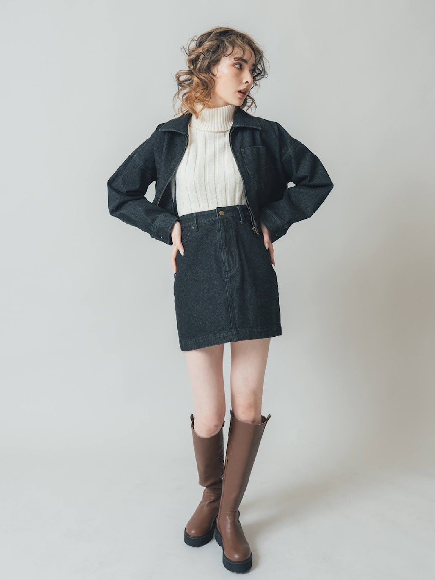 Back motif denim mini skirt | DIANTÉ (ディアンテ)公式通販サイト
