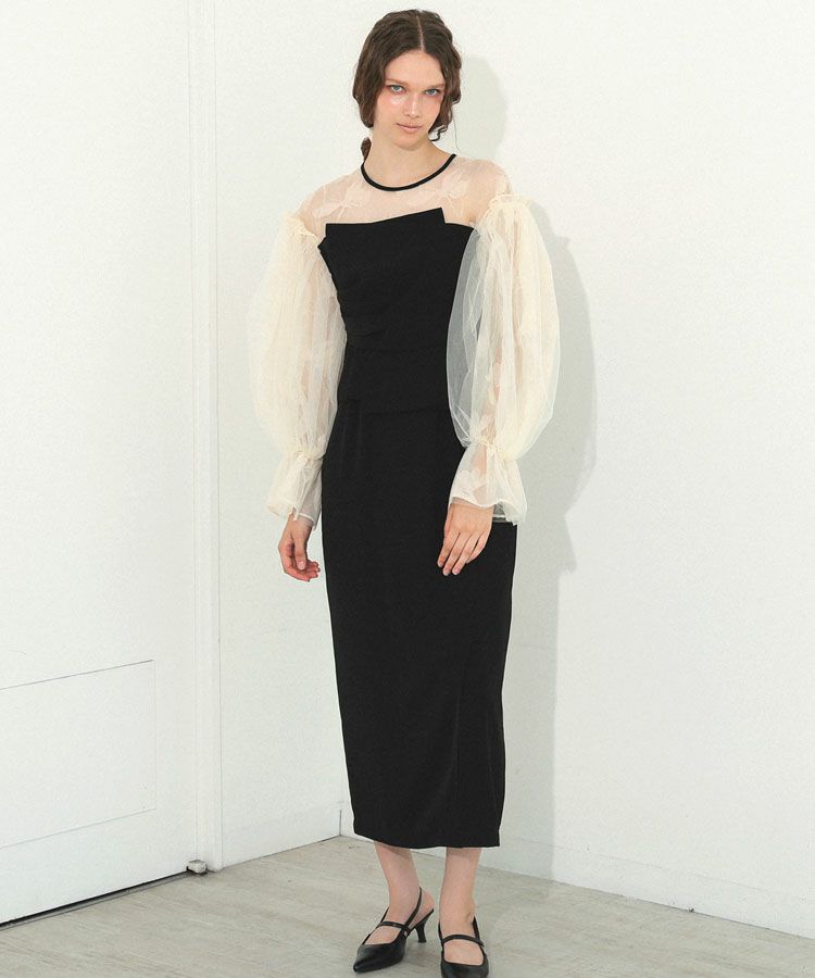 draped bustier flocky dress