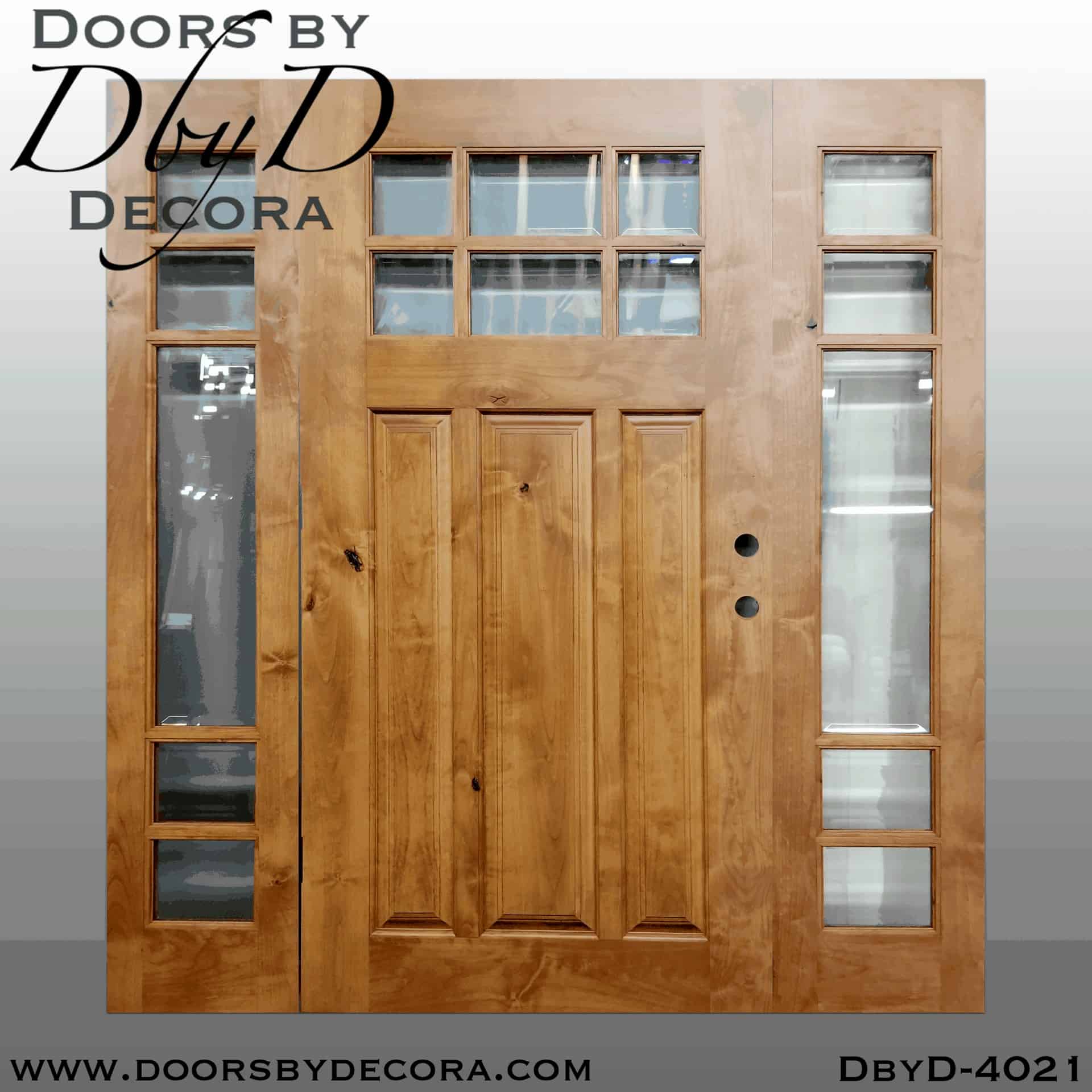 Custom Craftsman Door With Side Lites Wood Entry - Doors by Decora