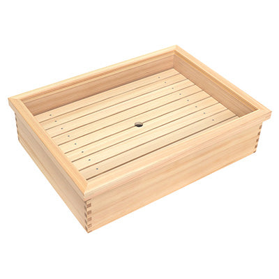 ネタ箱 かぶせ蓋 目皿 ステンレスバット付（ネタの乾燥を防ぐ蓋付